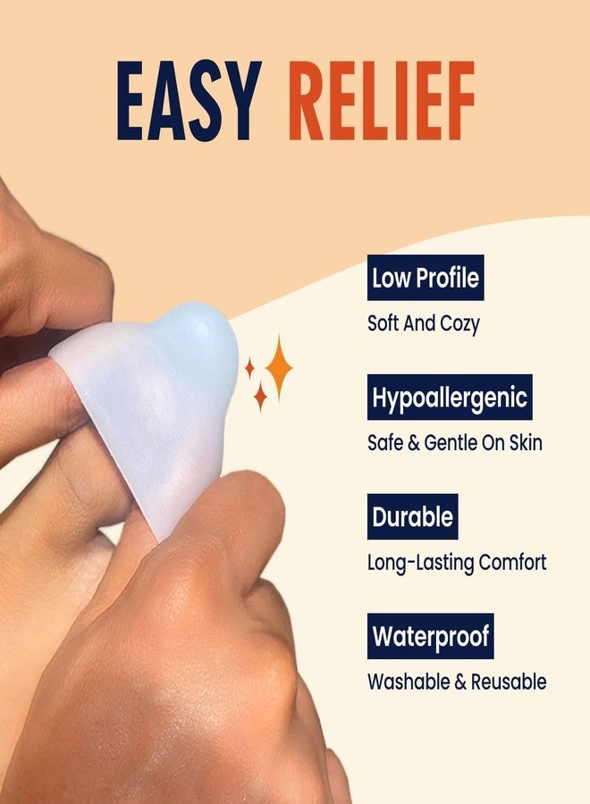 Dr. Frederick's Original Soft Gel Toe Protectors for Men & Women - 6 ct - Toe Caps for Foot Pain Relief - Sleeves for Ingrown Toenails, Corns, Calluses, and Blisters - Medium - White - Image 4